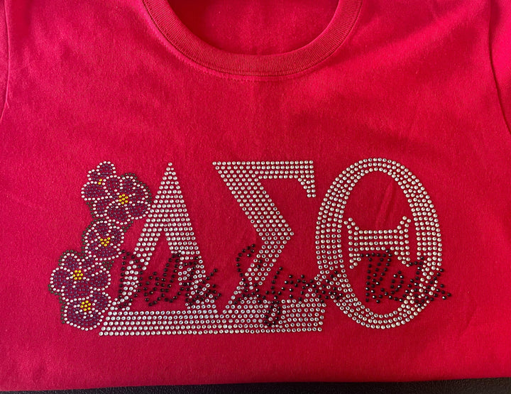 Delta Sigma Theta Rhinestone Tee Shirt